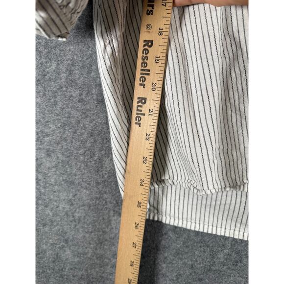 Karl Lagerfeld Blouse Women Medium Striped Balloon Sleeve V Neck Boho Career - Picture 5 of 7